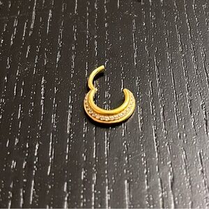 Gold septum clicker with rhinestones